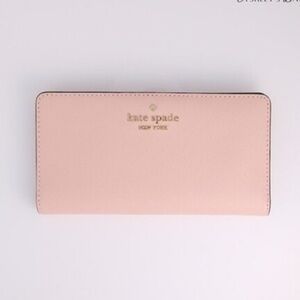 New Kate Spade Madison Large Blush Pink Zipper Wallet.